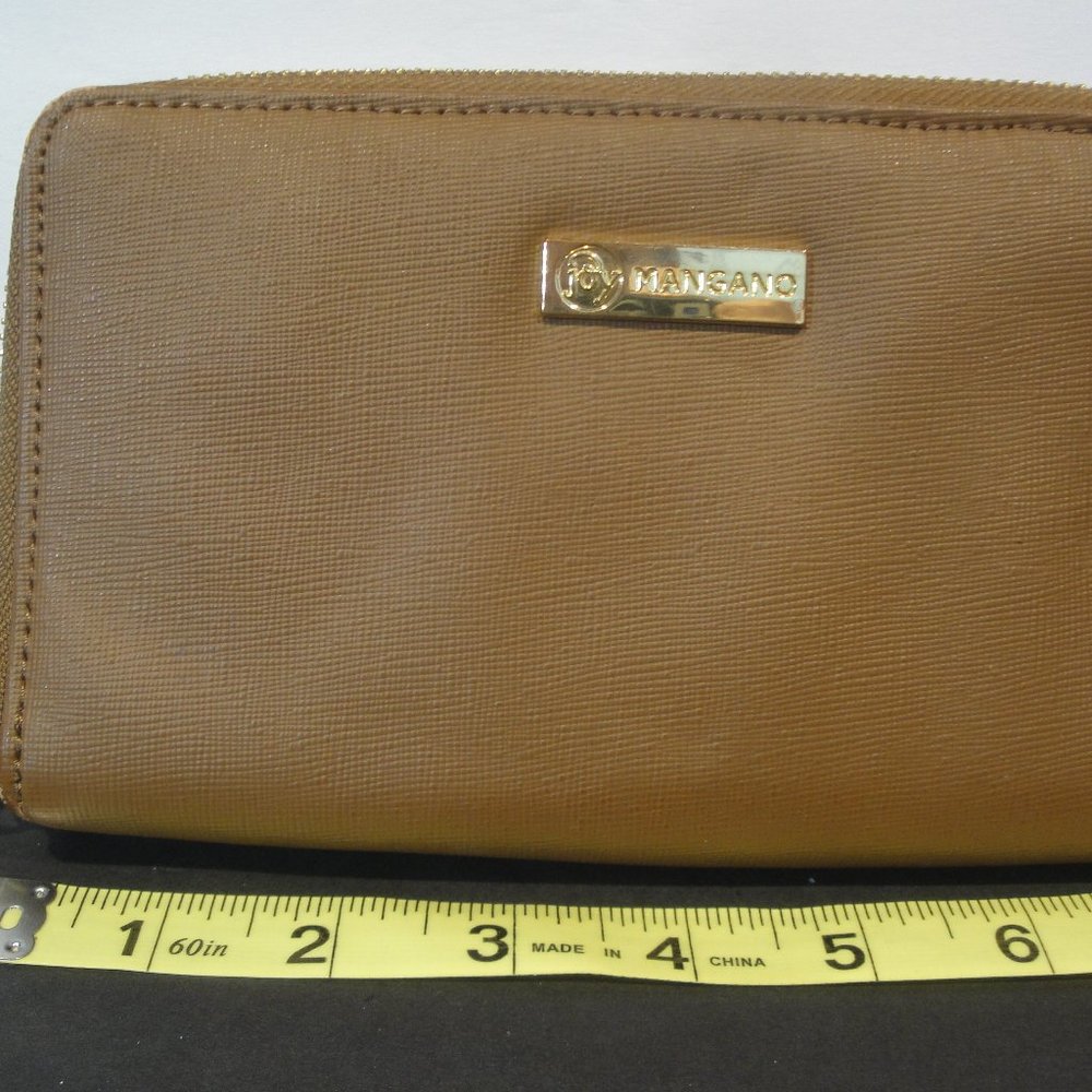 Joy Mangano Brown/Tan Wallet with 2 Zippered areas